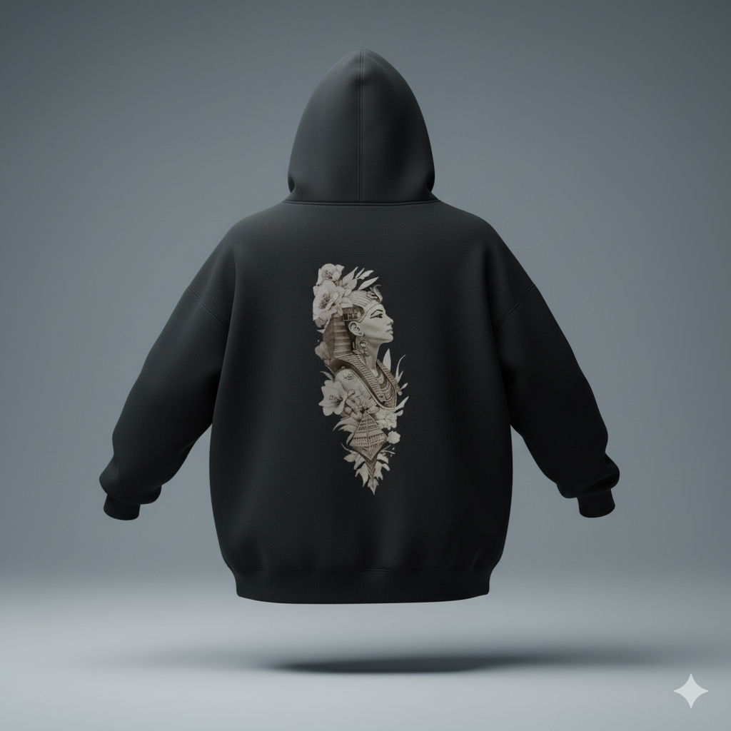 Queen Nefertiti Bloom Oversized Hoodie